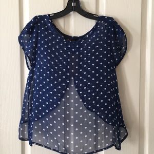 NWT navy and white top